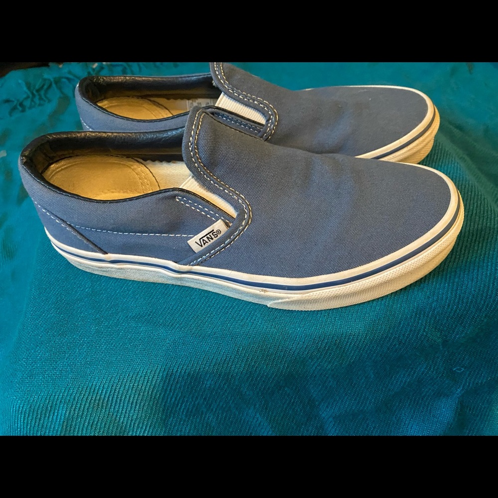 Boys Blue slip-on Vans. Size 4.